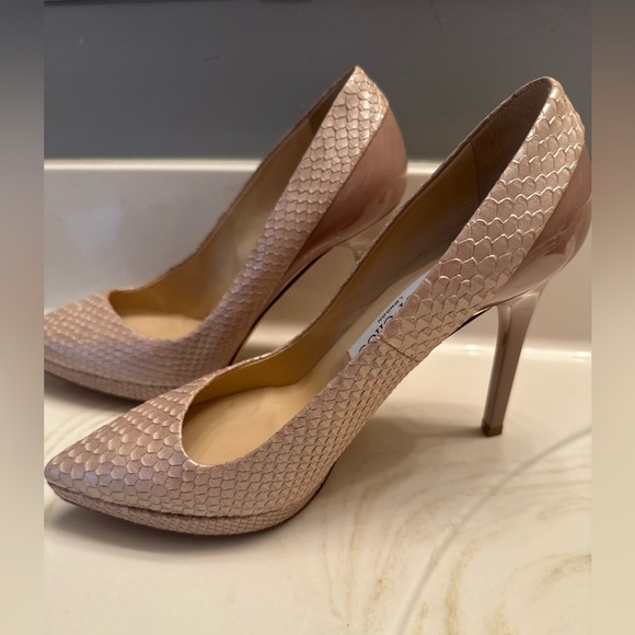 Jimmy Choo Abel Snake-Effect & Patent Leather Pointed Toe Pumps - 35.5 - Picture 2 of 8